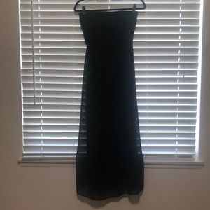 Strapless black maxi dress